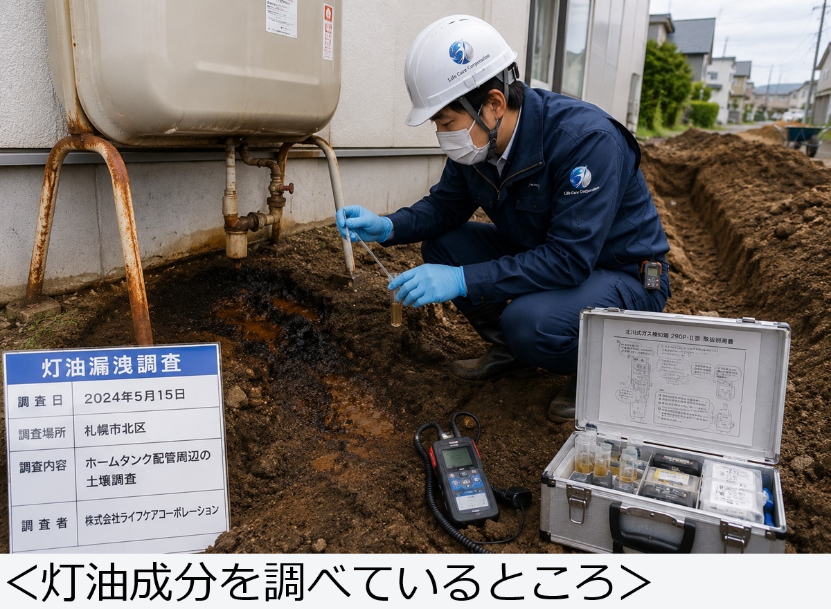 灯油成分を調べているところ